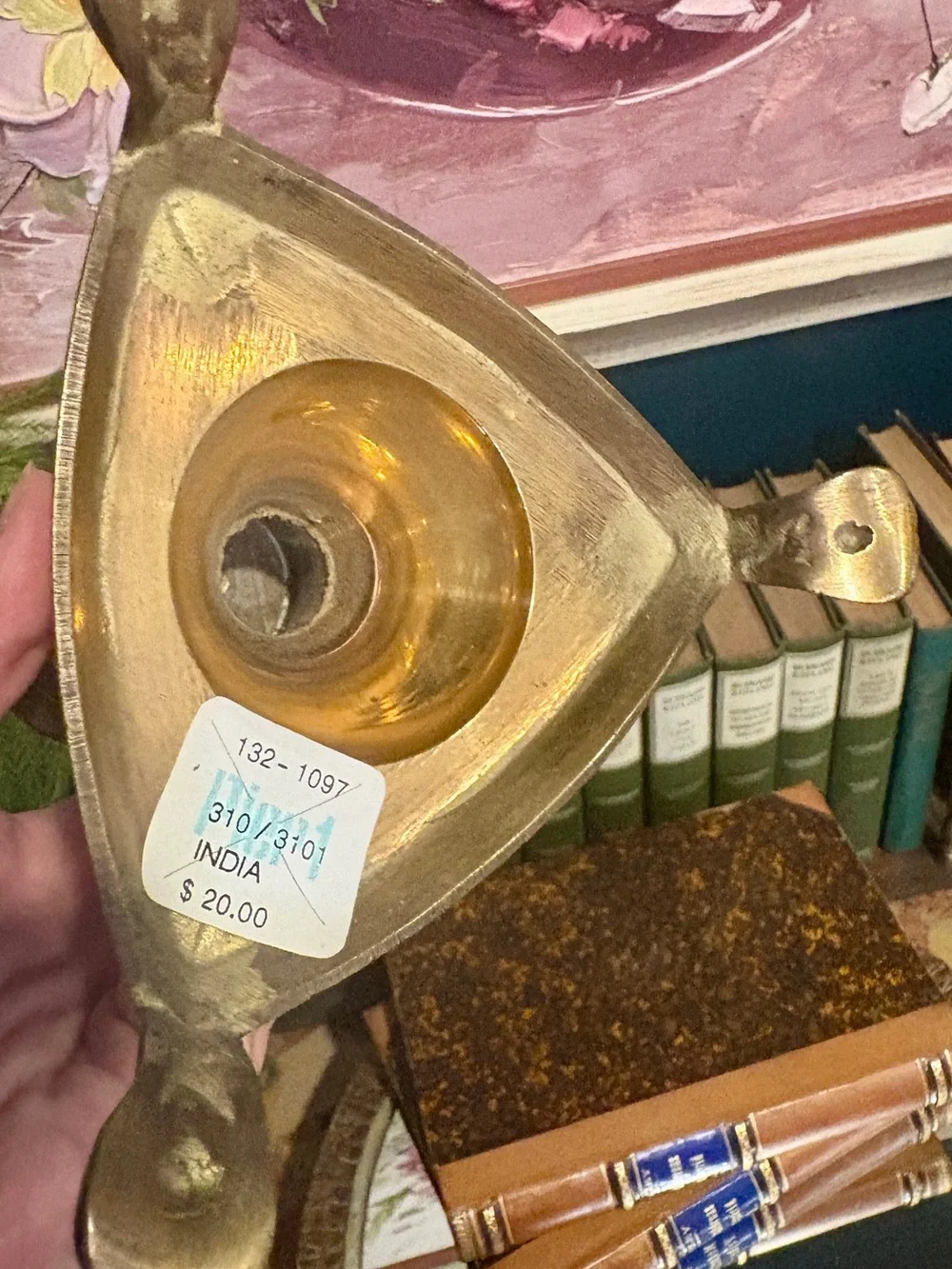 Vintage Brass Lion Footed Taper Candle Holder